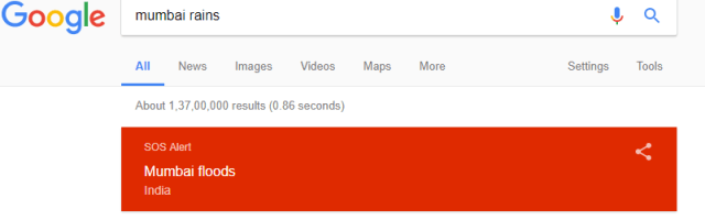 google alert mumbai rains