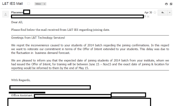 L&T IES email
