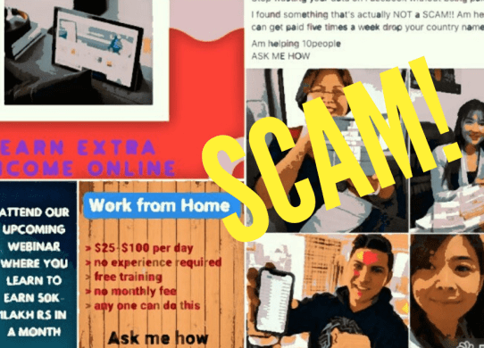 work-from-home scam, affiliate marketing scam, bitcoin trading scam